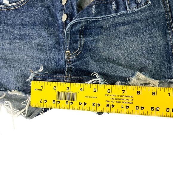 GAP Shorts Womens 26 2R Blue Denim Cheeky High Rise Button Fly Cut Off Jean - Picture 7 of 10